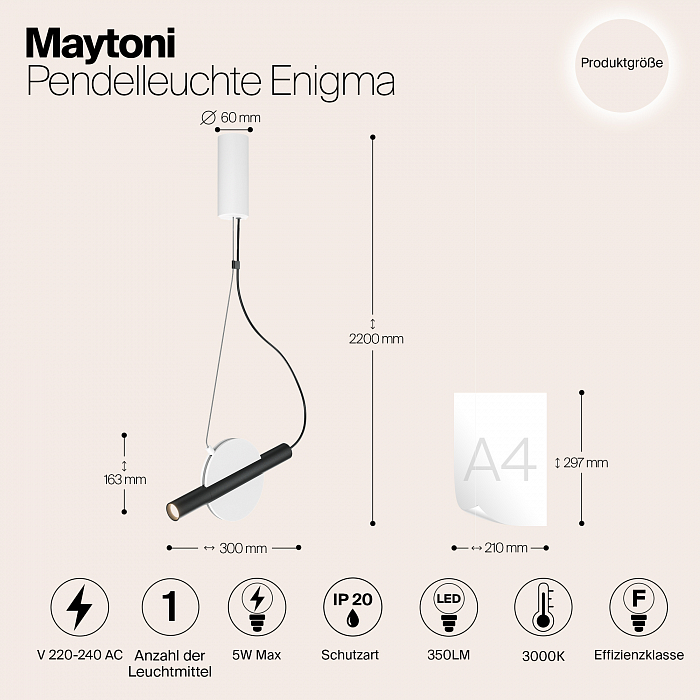 Светильник Maytoni MOD150PL-L5W3K